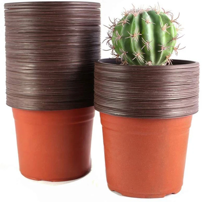

100 Packs of Plastic Seedling Flower Pots, Two-Color Pots, Simple Round Flower Pots, Succulent Planting Brackets for Flower Plan