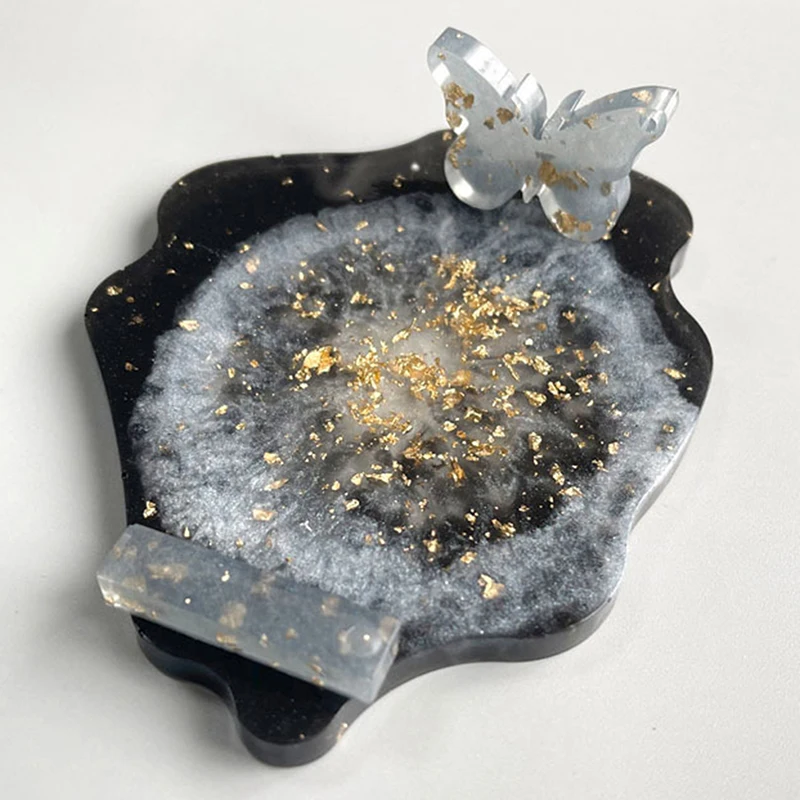 

DIY Crafts Coasters Silicone Molds UV Epoxy Resin Mould Flowers Tray Cup Mat Mold For Table Decoration Supplies
