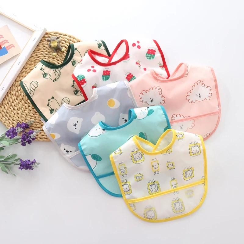 Baberos impermeables de dibujos animados para beb&eacute;, delantal de alimentaci&oacute;n infantil, pa&ntilde;os para eructar, toalla para Saliva, Bandana, art&iacute;culos para beb&eacute;-1