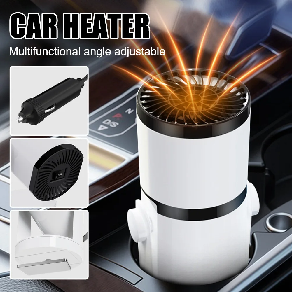 

Car Heater 12V/24V Portable 360 Degree Adjustable Electric Heating Fan 2 Modes Glass Windshield Defogging Defroster Accessories
