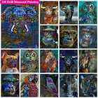 Набор для алмазной живописи на молнии, набор для рисования с красочными животными из квадратныхкруглых страз со слоном, орангутаном, с вышивкой, с рисунком быка, совы