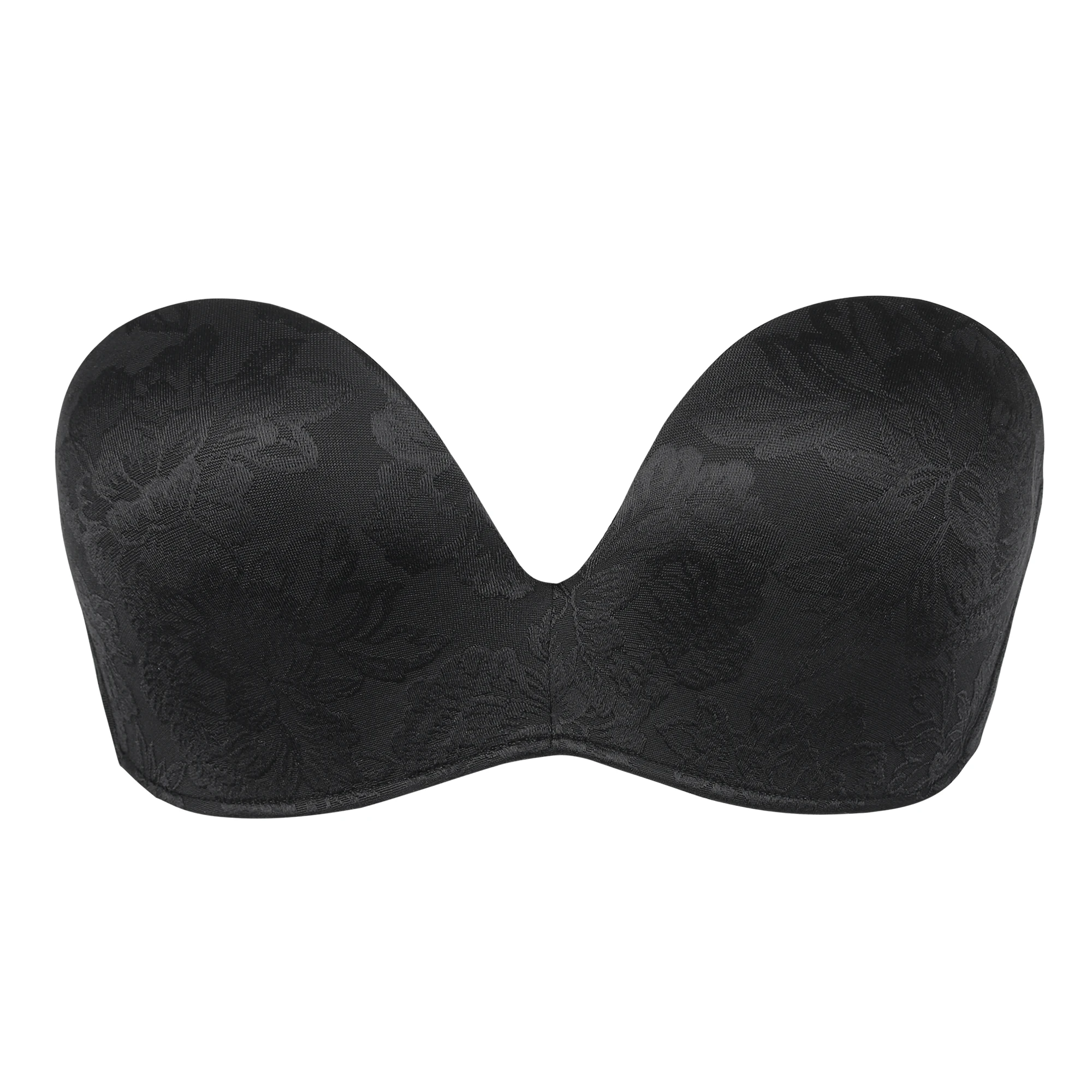 Strapless Bra Women Push Up Padded Seamless Bralette Plus Size Invisible Brassiere Wireless  D F Cup Underwear BH Femme Jacquard