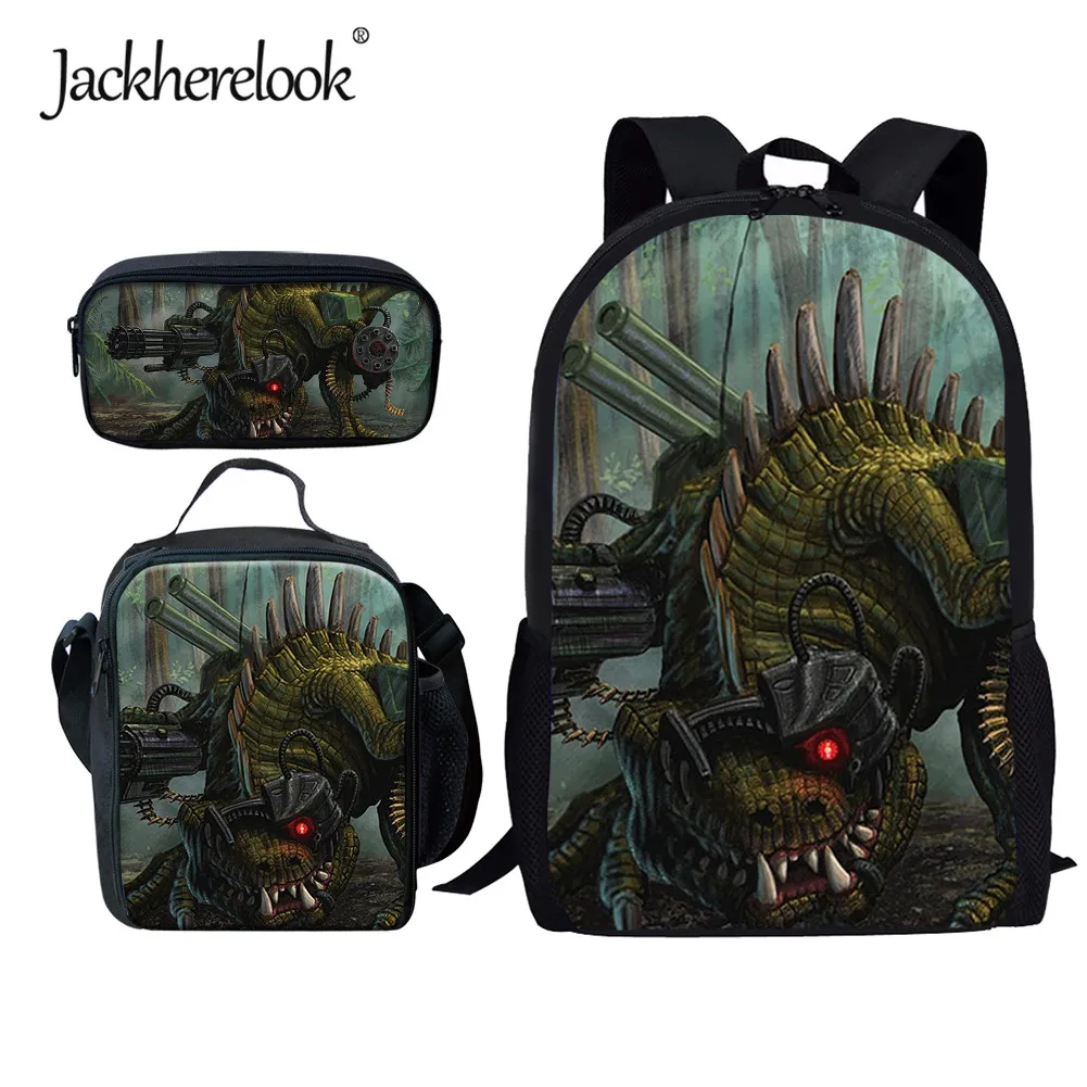 

Jackherelook Robot Dinosaur Pattern Schoolbag for Boys Kids School Bags 3pcs/Set Large Capacity Student Backpack/Satchel Mochila