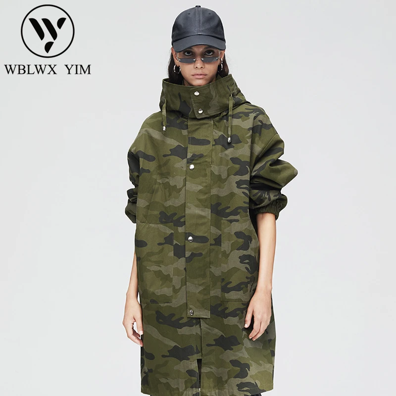 Осень Новинка Верхняя одежда с капюшоном длинное пальто Тренч Дамская Мода