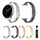 Женский металлический браслет из нержавеющей стали 20 22 мм для Huami Amazfit GTR 4247 мм GTR 2 тонкий ремешок на запястье для браслета Huami GTS 2Bip