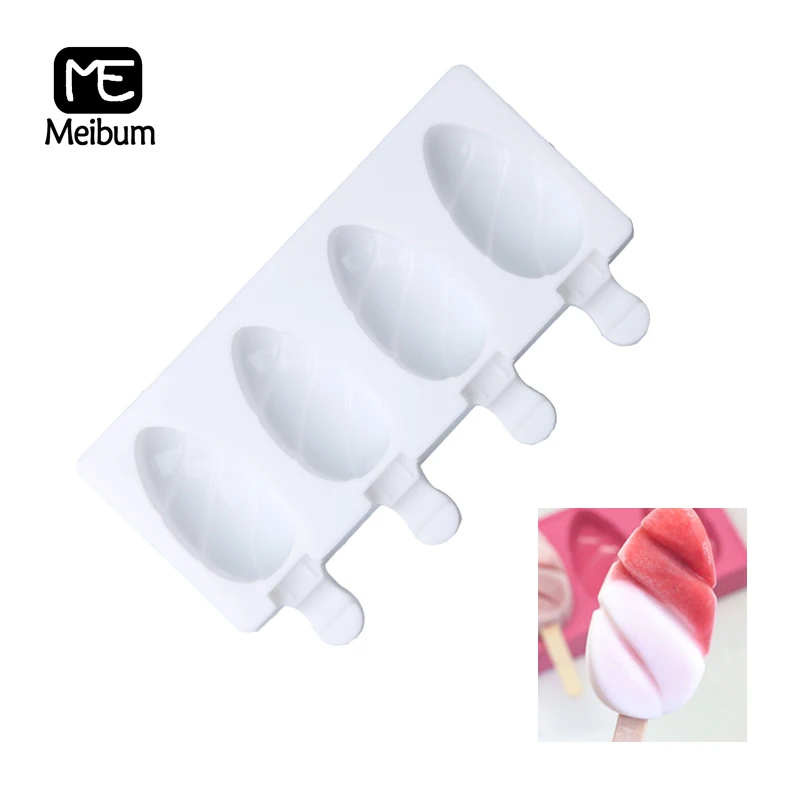 4 полости силиконовая форма для мороженого домашний сок десерт Фруктового детей