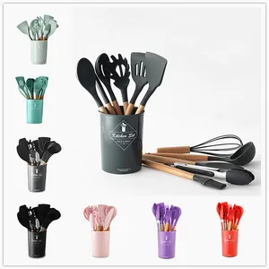 kitchen utensils set non stick silicone cookware cooking tools sets spoon spatula ladle kitchen accessories kitchen gadget sets free global shipping