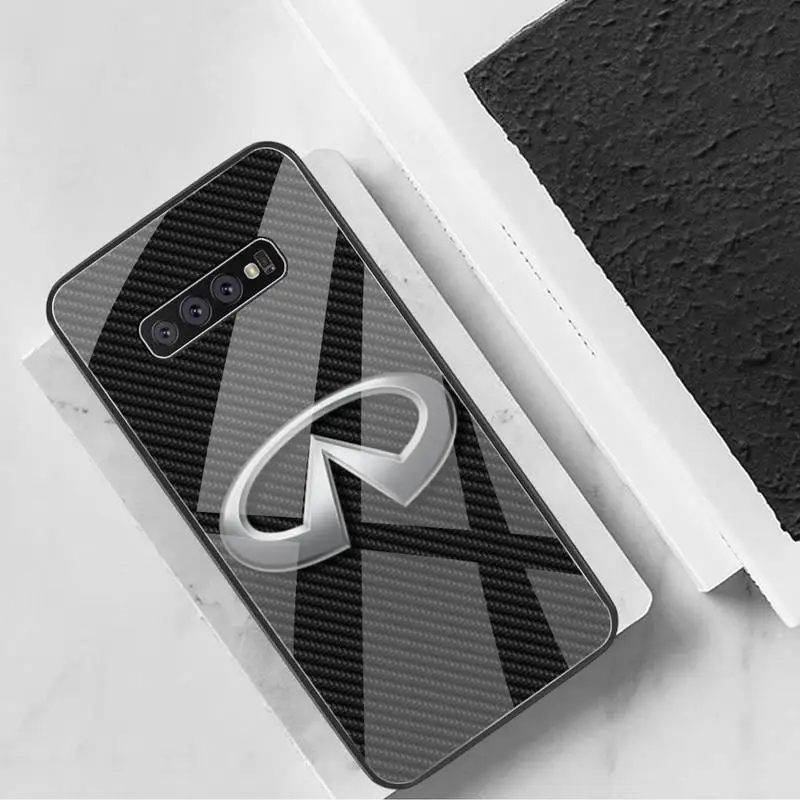 

Fashion Super Car Infiniti Logo Phone Case Tempered Glass For Samsung S20 Plus S7 S8 S9 S10 Plus Note 8 9 10 Plus