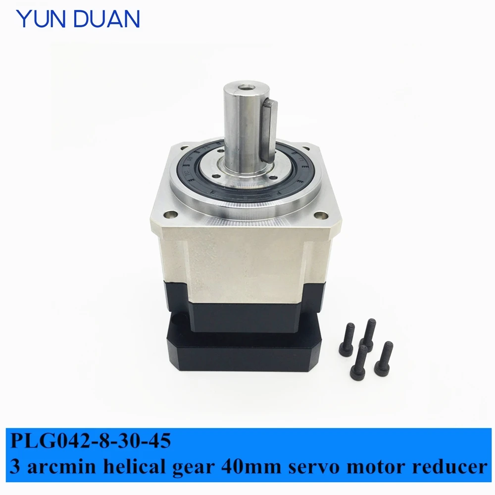 

3 arcmin High precision helical gear reducer 40mm flange servo motor 4:1-100:1 Speed ratio,input 8mm,390n axial force,8000rpm