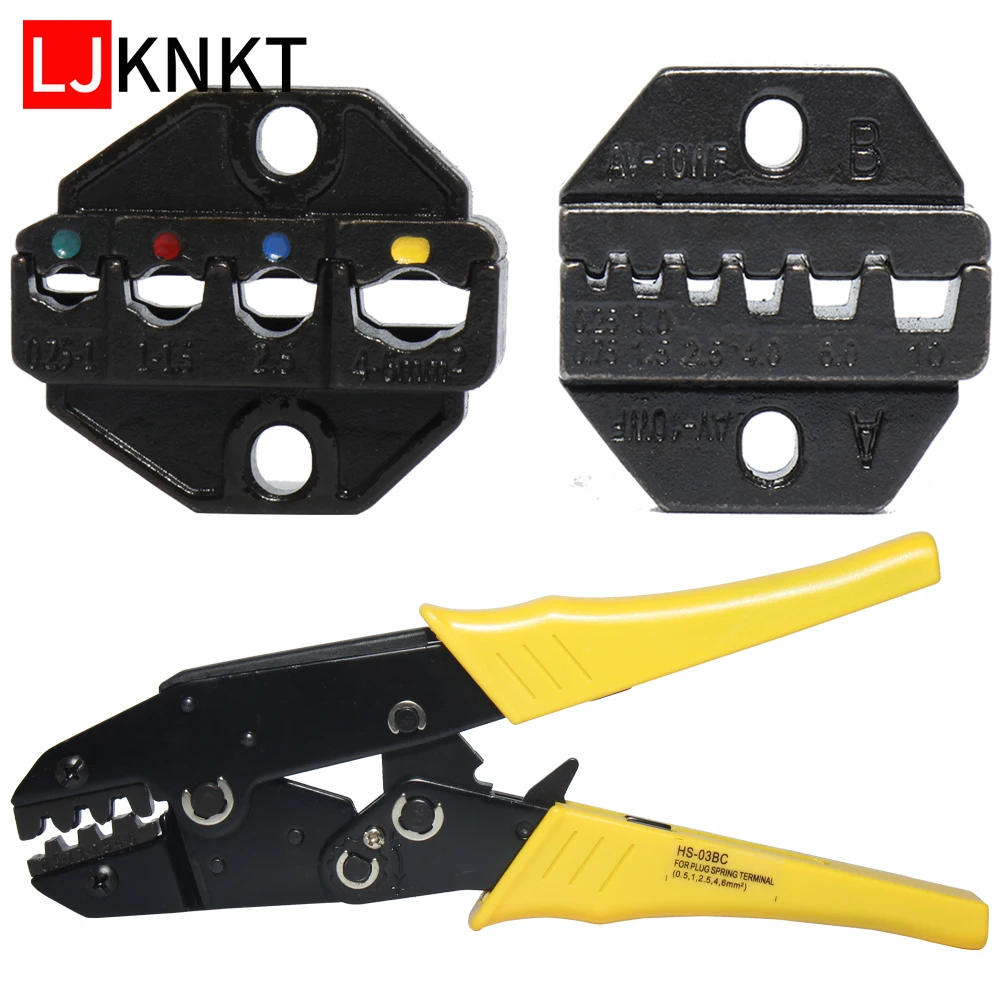 

HS-03BC 40J 10WF Cold pressing line clamp Terminals Crimper Heat Connector Wire pliers Jaws Hand tool Insulated Crimping Steel