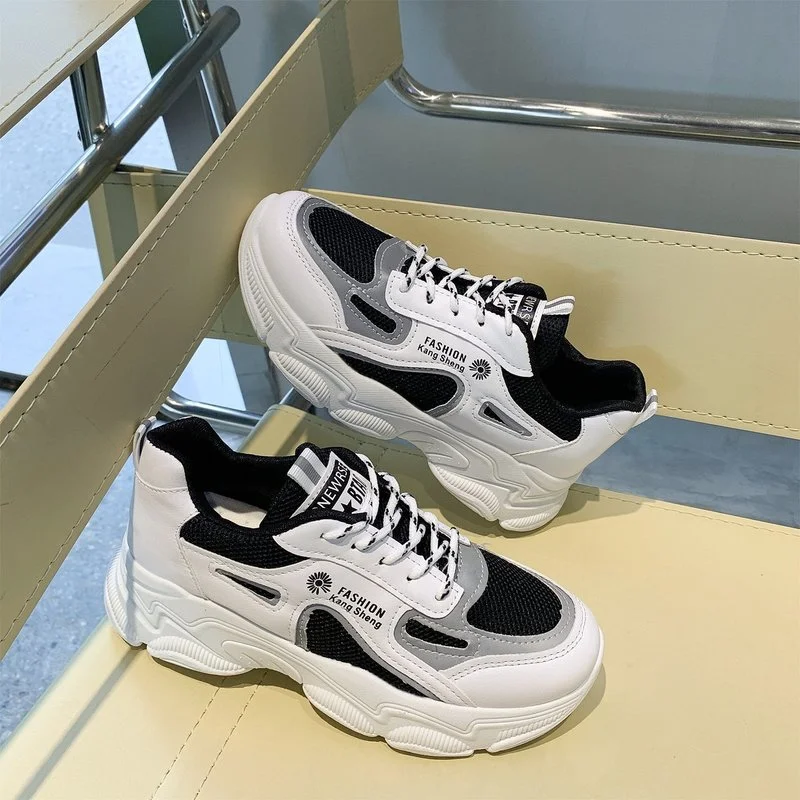 

Women Sneakers White Black Luxury Shoes Woman Autumn Spring Chunky Sneakers Fashion Light Dad Shoes Ladies Platform Footwear