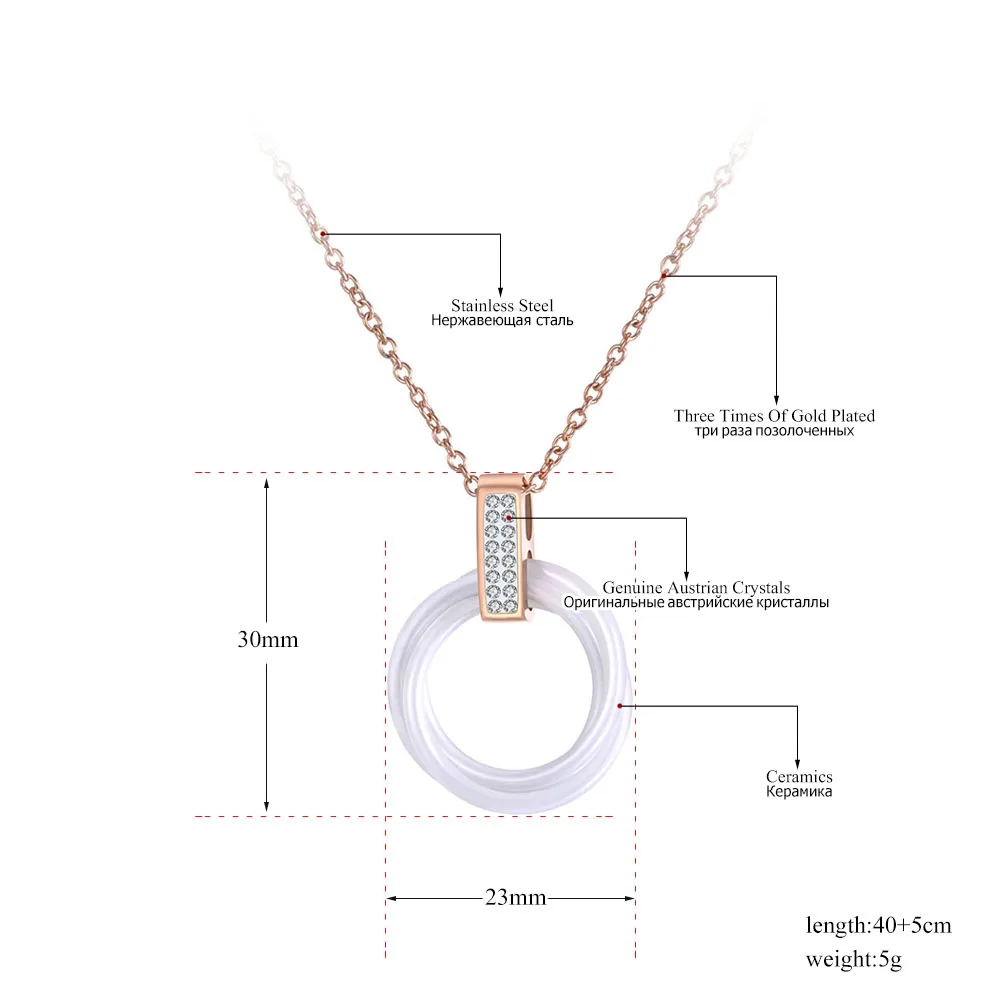 Оригинальный дизайн Титан Нержавеющая сталь черный/белый керамический кристалл