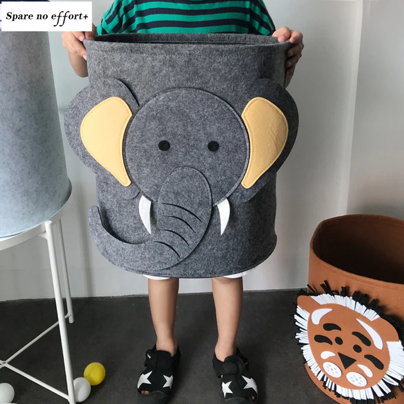 

Animal Pattern Storage Box Family Organizer Children's Toy Storage Basket Storage Basket Washable Felt to Store Sundried