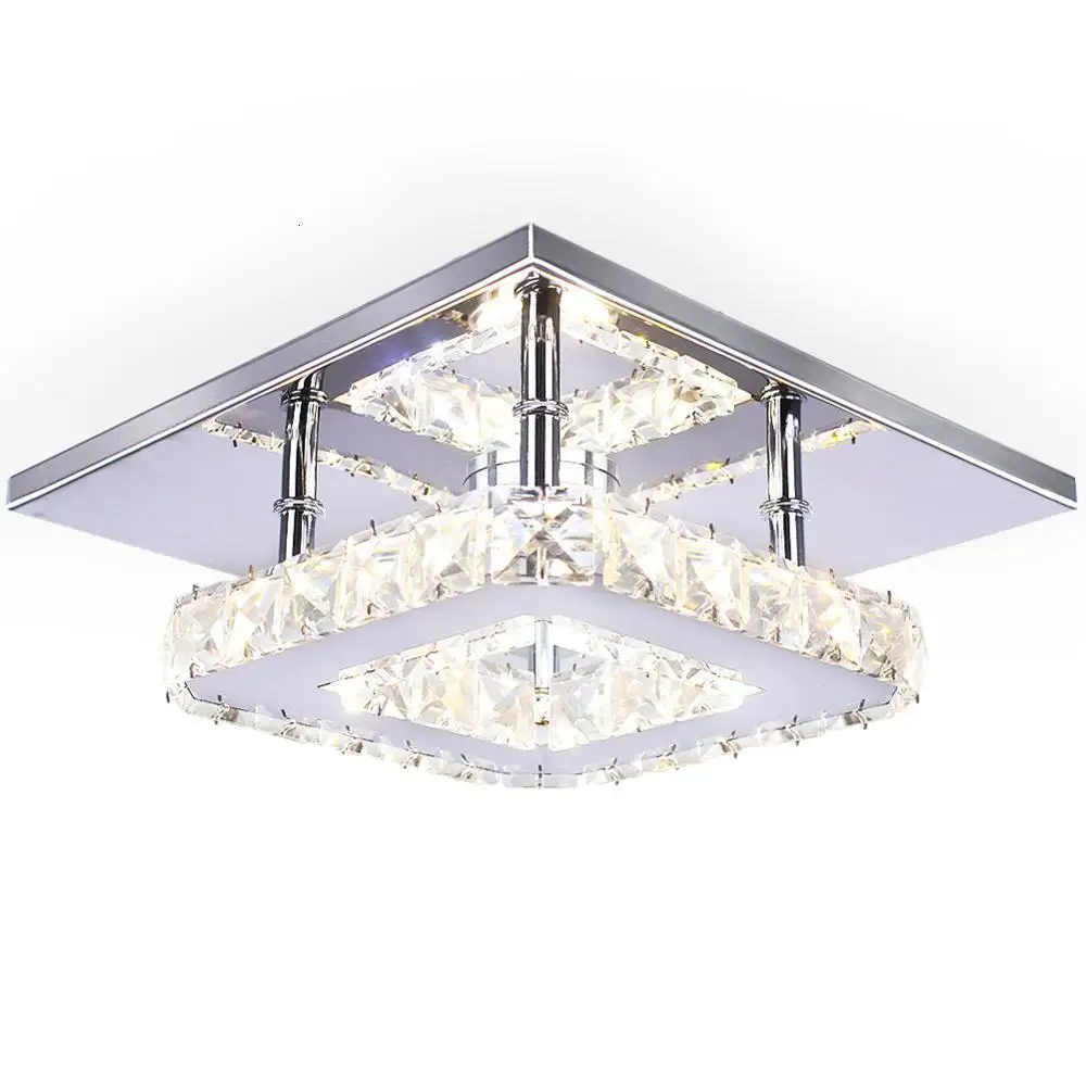 Современный светодиодный светильник потолочный хромированный Кристалл