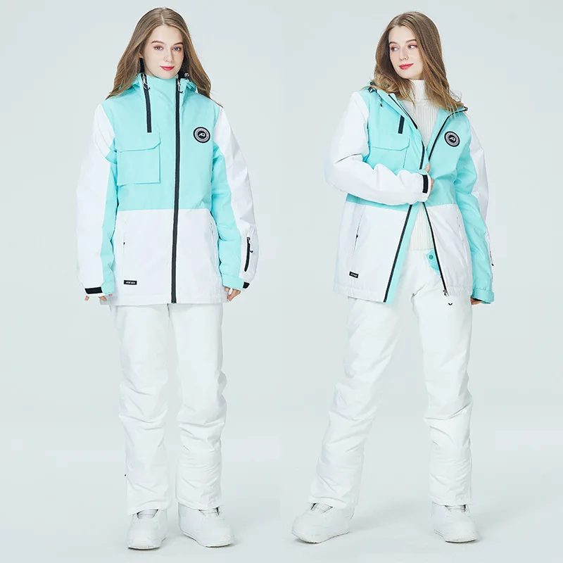 

2022 New Winter Outdoor Warm Women's Ski Suit Waterproof Men Skiing and Snowboarding Jacket Pants Set Snowsuit Ski Clothing