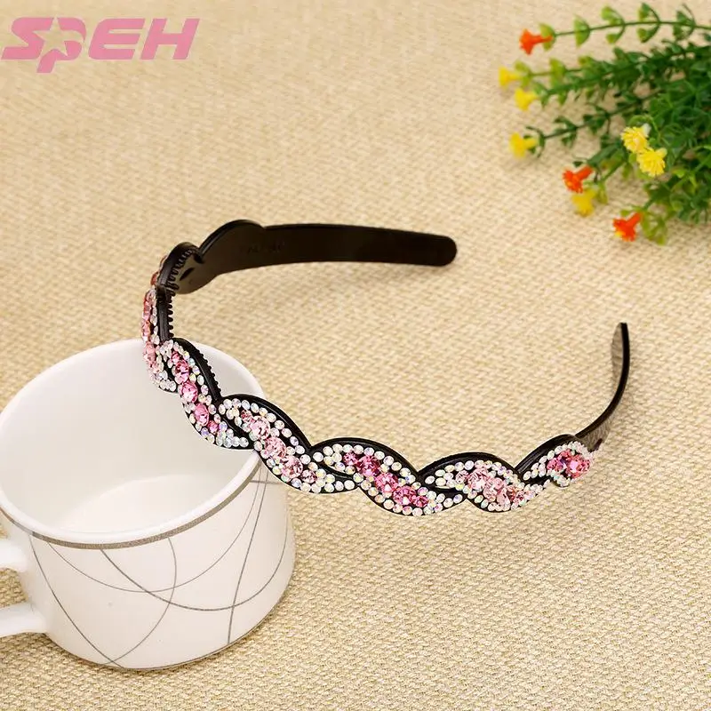 hair hoop with toothed head hoop Korean Rhinestone fine hair hoop with strong toughness, front hairpin hairpin hair accessories