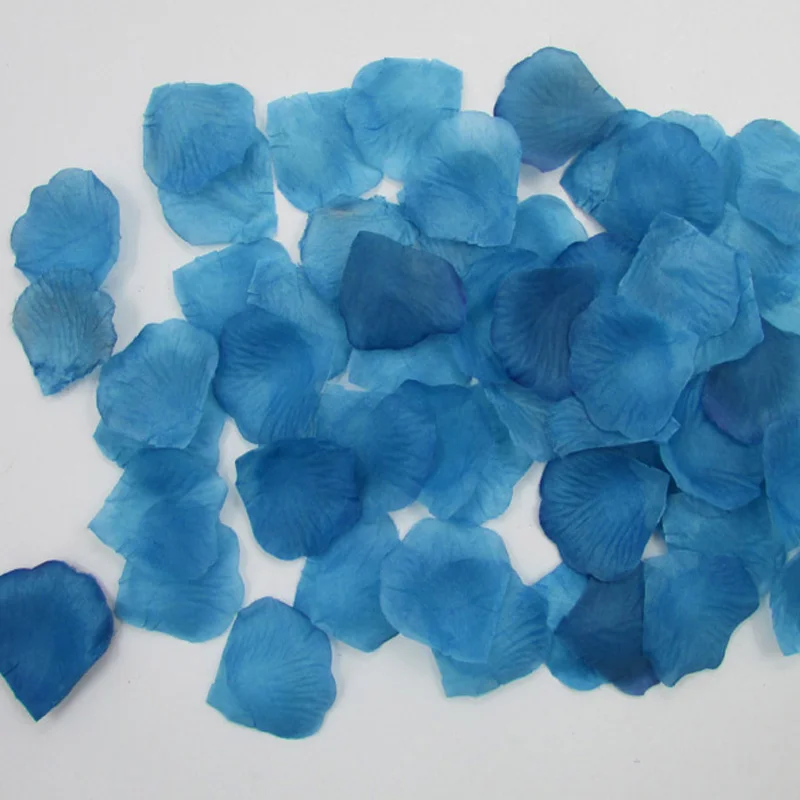

1000pcs (100pcs*10 packs) turquoise blue Artificial Fabric Silk Rose Petals