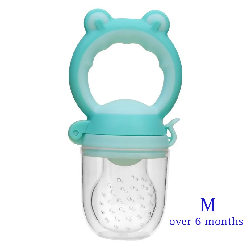 Blue M Детское свежее питание, фруктовые овощные мельницы, Диспенсер, Детская Соска с героями мультфильмов, кормушка для сосков, детское пищевое устройство, инструмент для ухода, Безопасный инструмент, BPA бесплатно - Цвет: Blue M