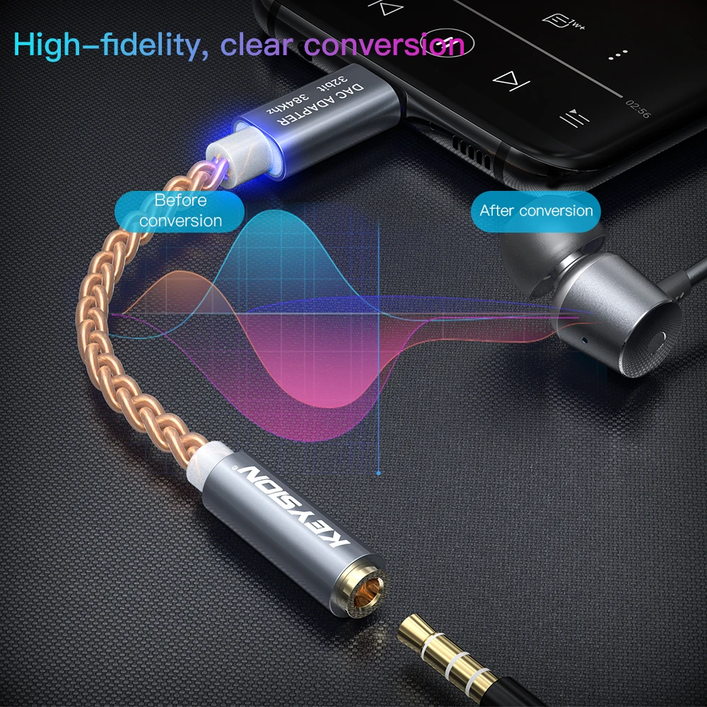 Усилитель для наушников KEYSION Hi-Fi DAC USB Type-C 32 бит 384 кГц. | Мобильные телефоны и