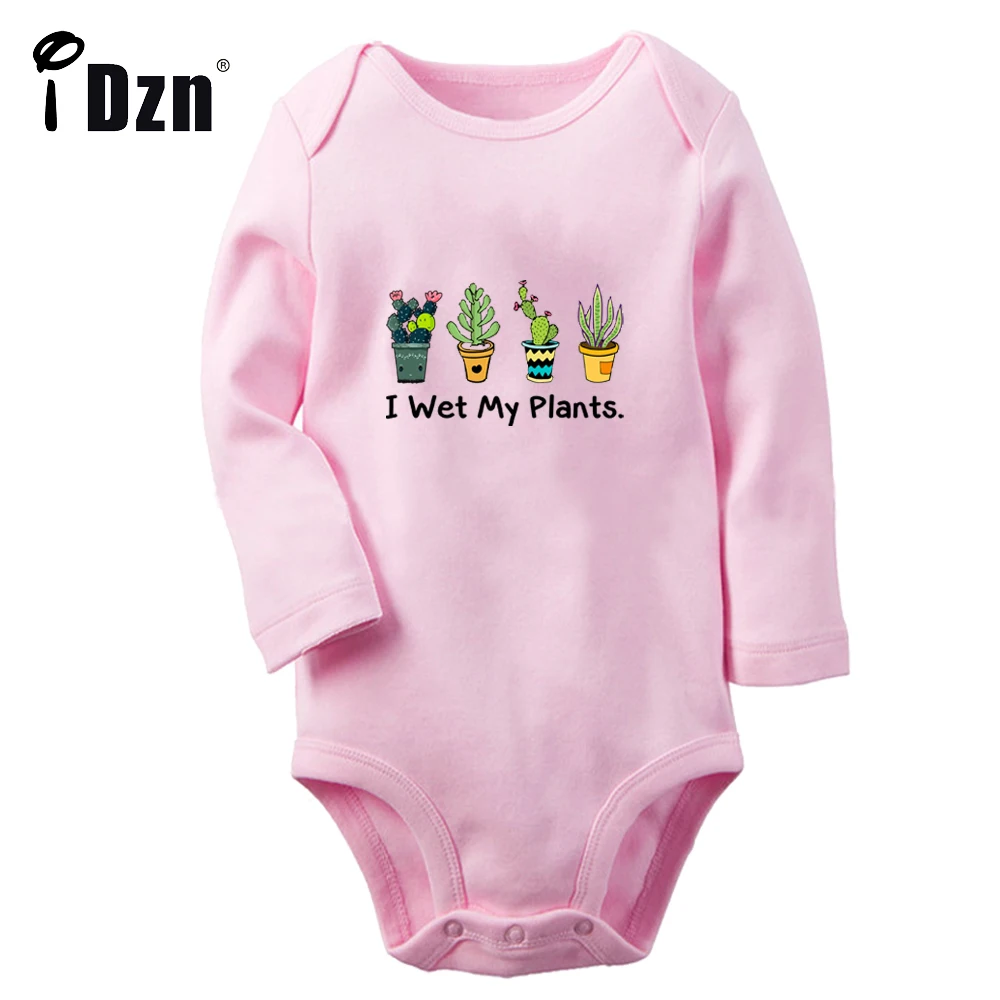 

Детский комбинезон с длинным рукавом I Wet My растительный принт