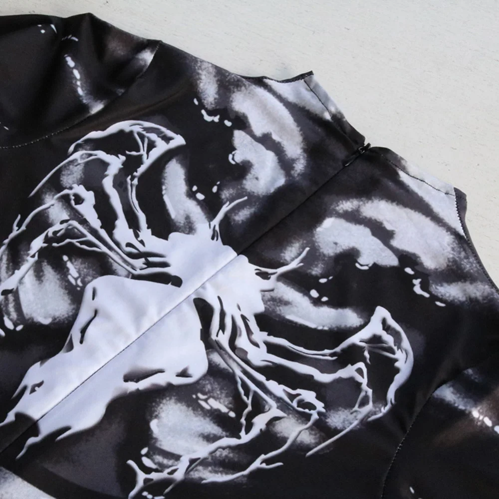 Новинка 2021 костюм для Хэллоуина взрослых и детей черная 3D-печать Детский