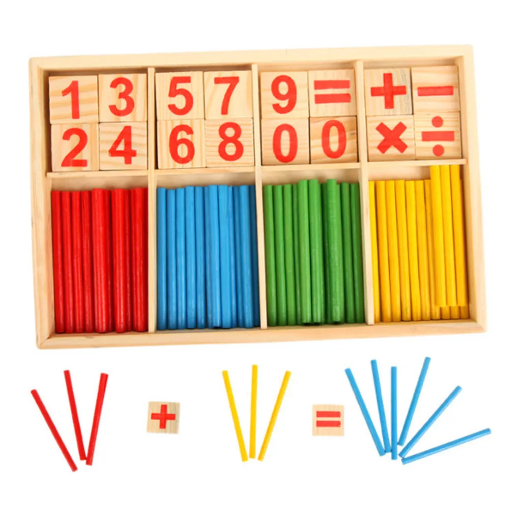 

Math Toy Spindles Wooden Montessor Math Material Counting Toy For Kids Diy Montessori Craft Educational Stick Children Gift New