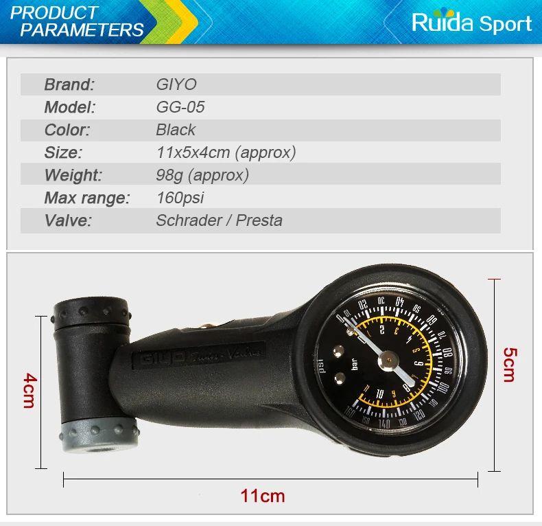 160 PSI Профессиональный велосипедный шиномонтажный манометр Шредер Presta клапаны датчик давления воздуха барометр велосипедные аксессуары для дорожного велосипеда