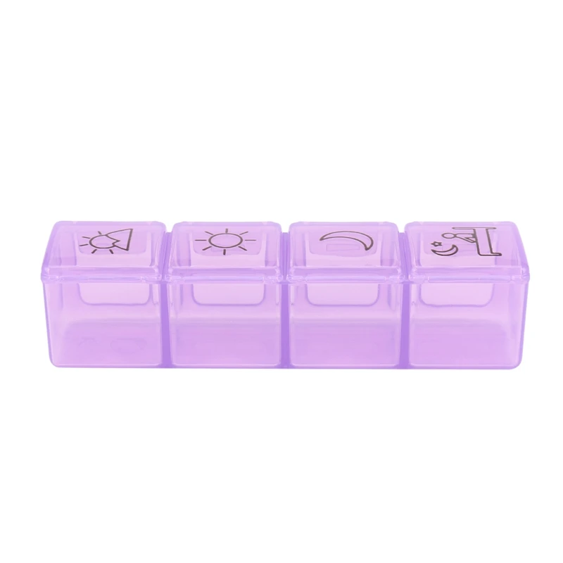 Weekly AM/PM Pill Box Portable Travel Organizer (7-Day / 4-Times-A-Day) with Moisture-Proof Design and Large Compartments | Дом и сад