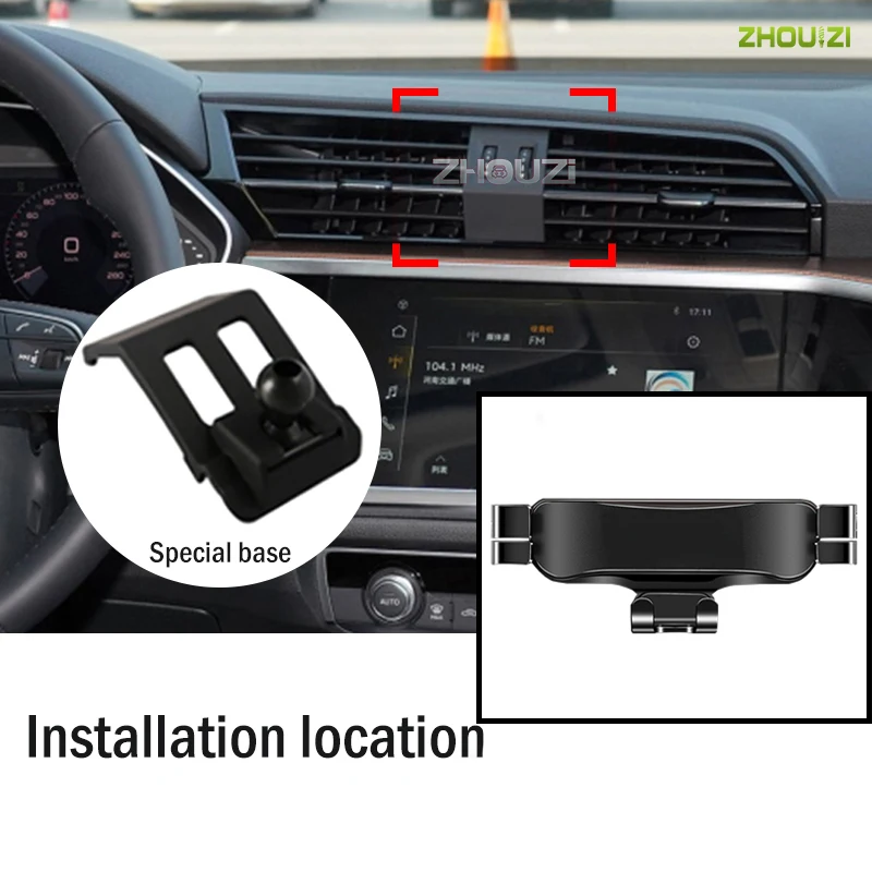 car mobile phone holder air vent outlet clip stand gps gravity navigation bracket for audi q3 f3b 2019 2020 car accessories free global shipping