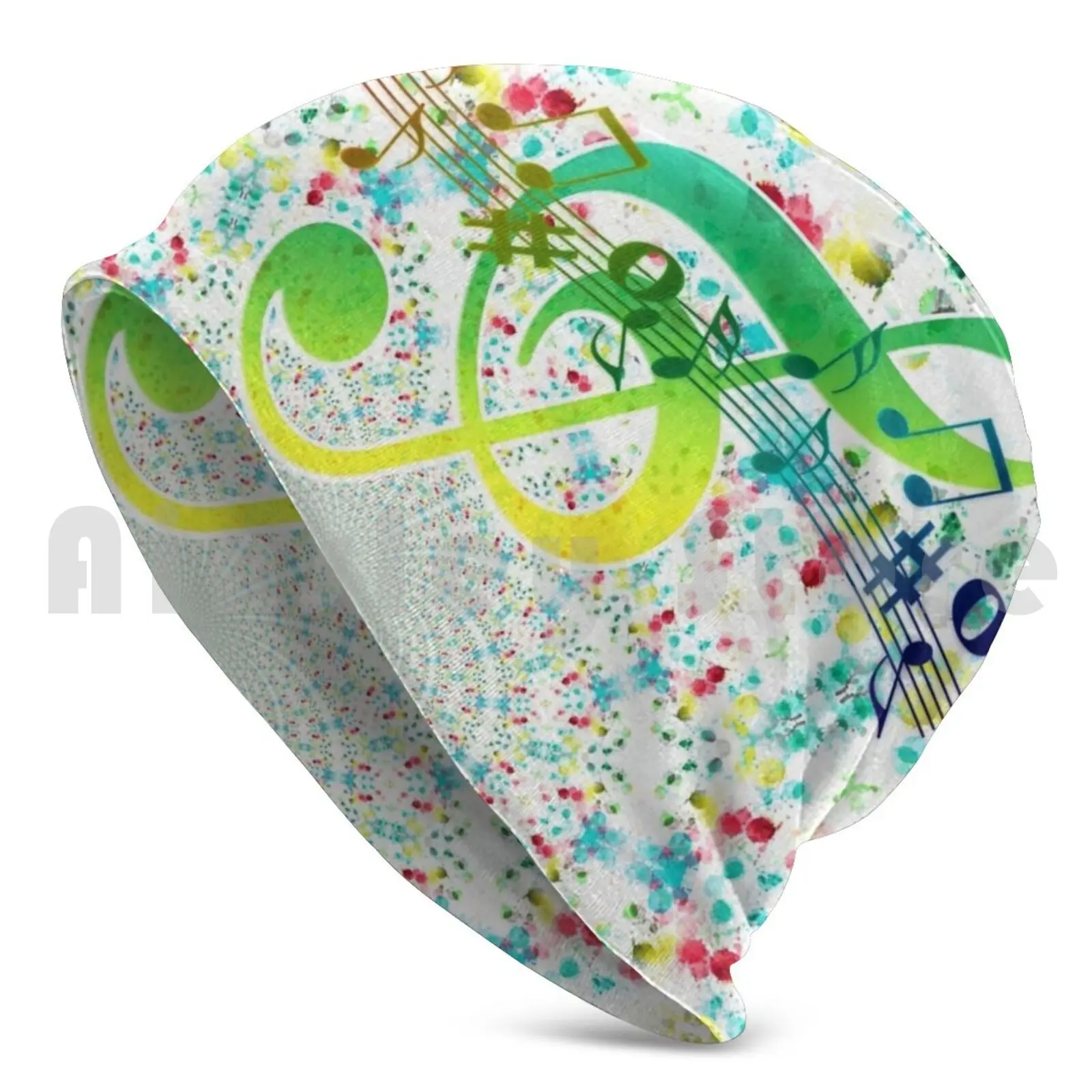 Шапка-бини с музыкальными нотами вязаная шапка в стиле хип-хоп музыкальные ноты