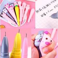 2pcs new cute kawaii novelty soft foam squishy gel pens rabbit animals pink press kawaii school office supplies stationery pens