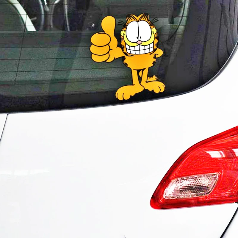 

Funny Lazy Garfield Cover Scratches Sticker Decal Car Accessories Window Rear end Decoration KK 14cm x 12cm