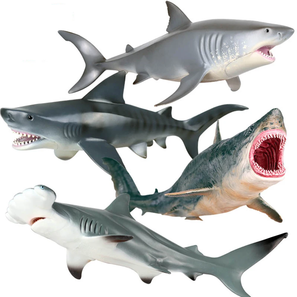 

Classic Simulation Marine Life Underwater World Model Hollow White Shark Giant Tooth Shark Toy Children's Birthday Gift