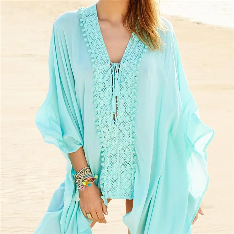 Женский купальник накидки пикантный кафтан Пляжная туника платье 2021 летнее