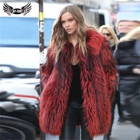 fashion wine red real fox fur coat for women 2022 winter luxury silver fox fur jacket genuine natural fur coats luxury outwear