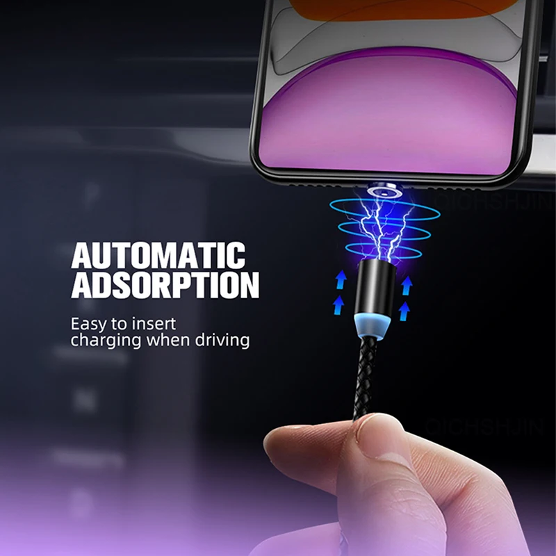Магнитный кабель Micro USB Type C адаптер для быстрой зарядки телефона магнитное