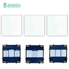 Белая стеклянная панель Bseed стандарта ЕС России Великобритании с основанием переключателя 86 мм 157 мм, жемчужное Хрустальное стекло, одиночная стеклянная панель для дома