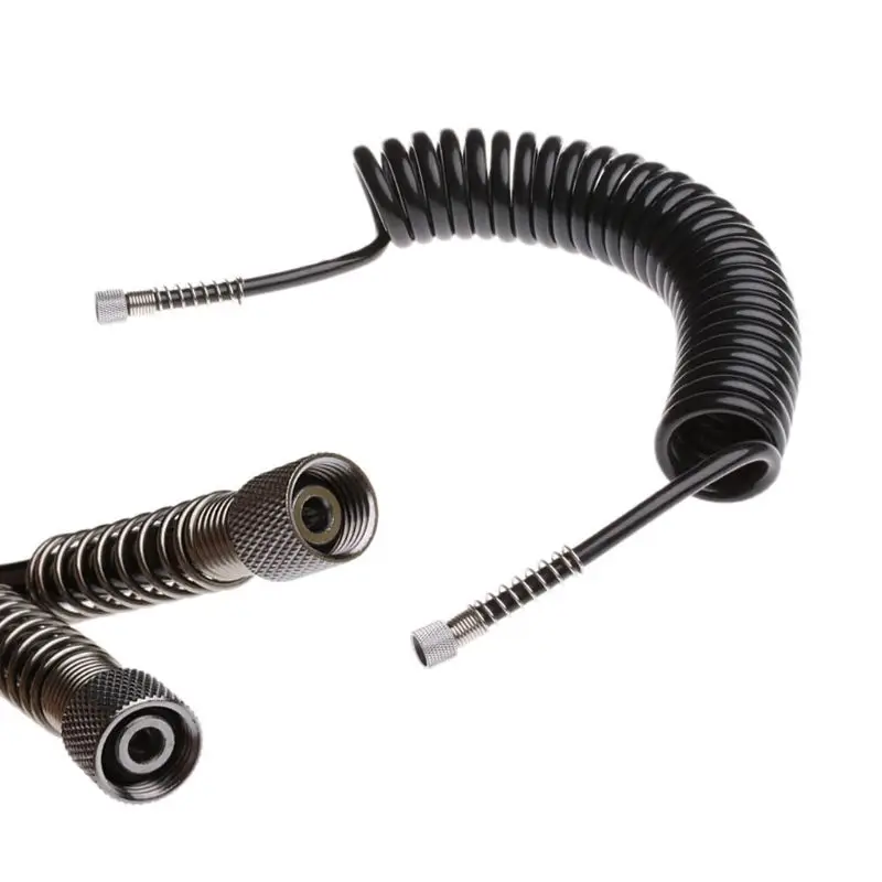 

3M 4 x 6mm Black Flexible PU Recoil Hose Spring Tube For Compressor Air Tool