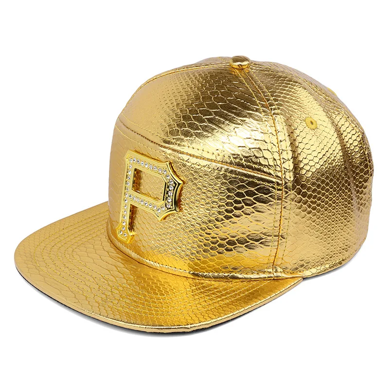 Men Caps Bone Baseball Belt Buckle Cool P Letter Flat Brim Hat Women Fashion Black Red Golden Hip Hop Skateboard Snapback