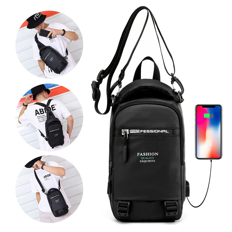 

New Men Chest Pack Sling Bag Men's Crossbody Shoulder Bags Large Multiple Purpose Leisure Travel Hike Pack Anti-Scratch Nylon