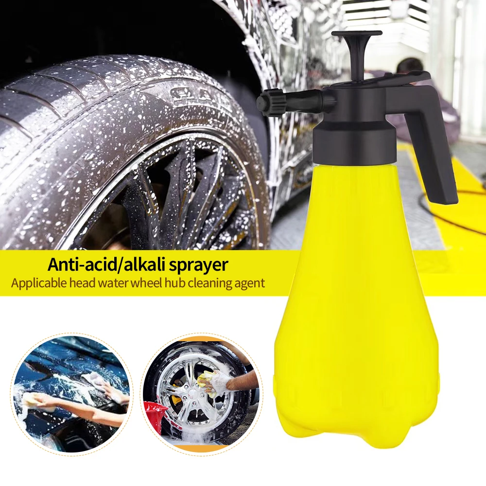 

2L Car Wash Watering Can Watering Bottle Sprayer Pneumatic Spray Bottle Hand Pump For Garden Cleaning Yellow