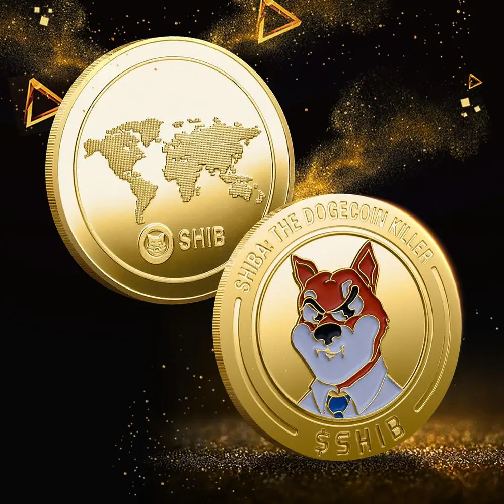 

New 6 Types Dogecoin Killer Shiba Inu Coin (SHIB) CRYPTO Metal Gold Plated Physical Shib Red Coin Doge Killer Souvenir Coins