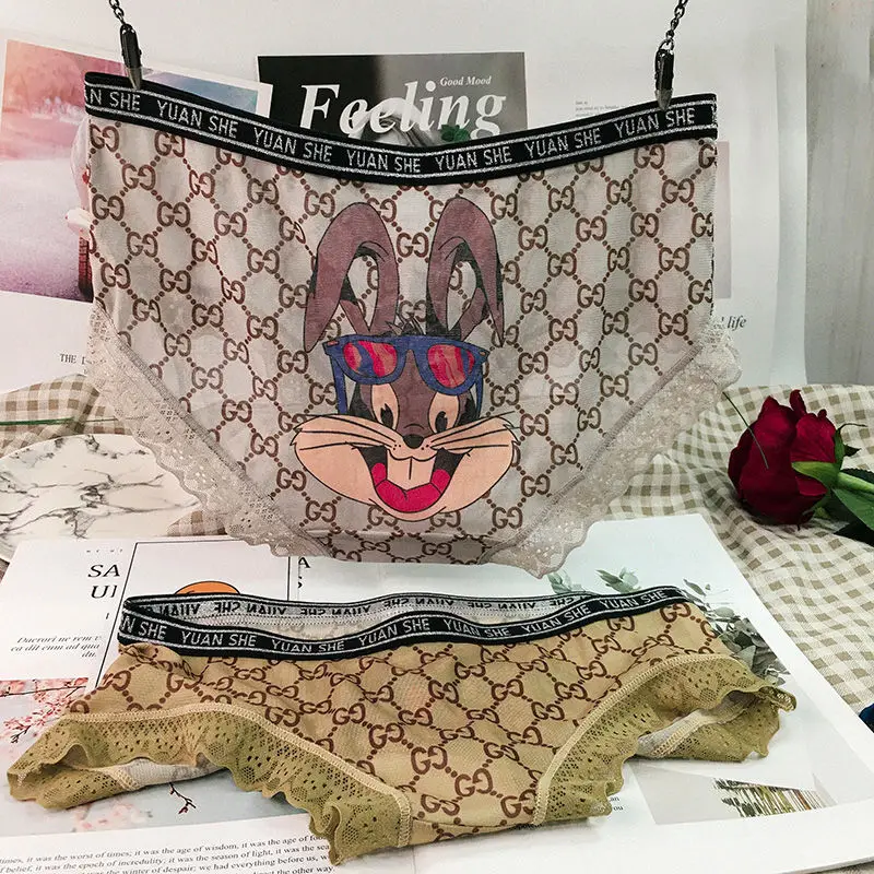 

Сексуальные брифы женские антибактериальные брифы с мультяшным кроликом для девушек и студенток женские быстросохнущие брюки