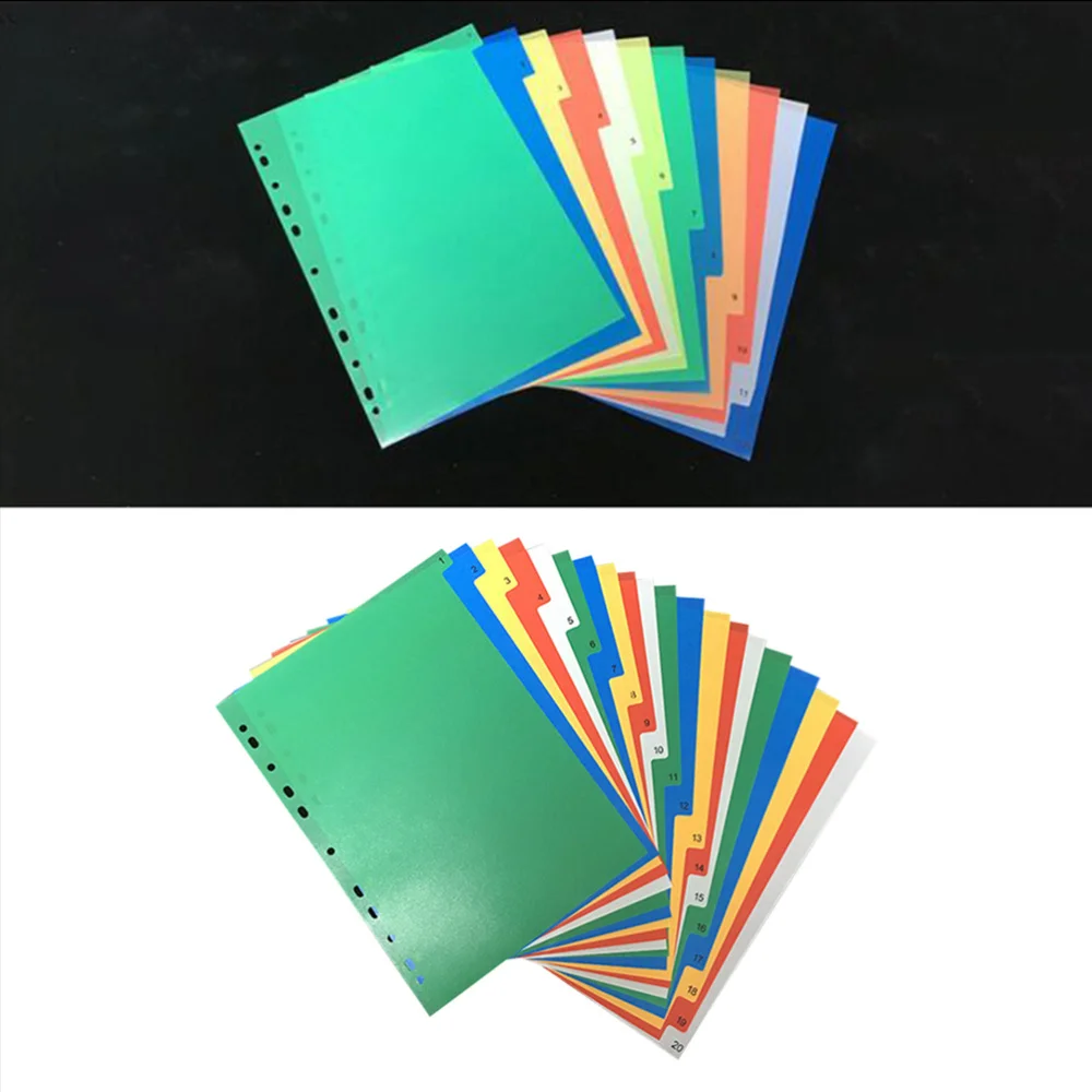 

40PCS A4 Colorful Page Classified Lables Tab Dividers (Color Printed Number)