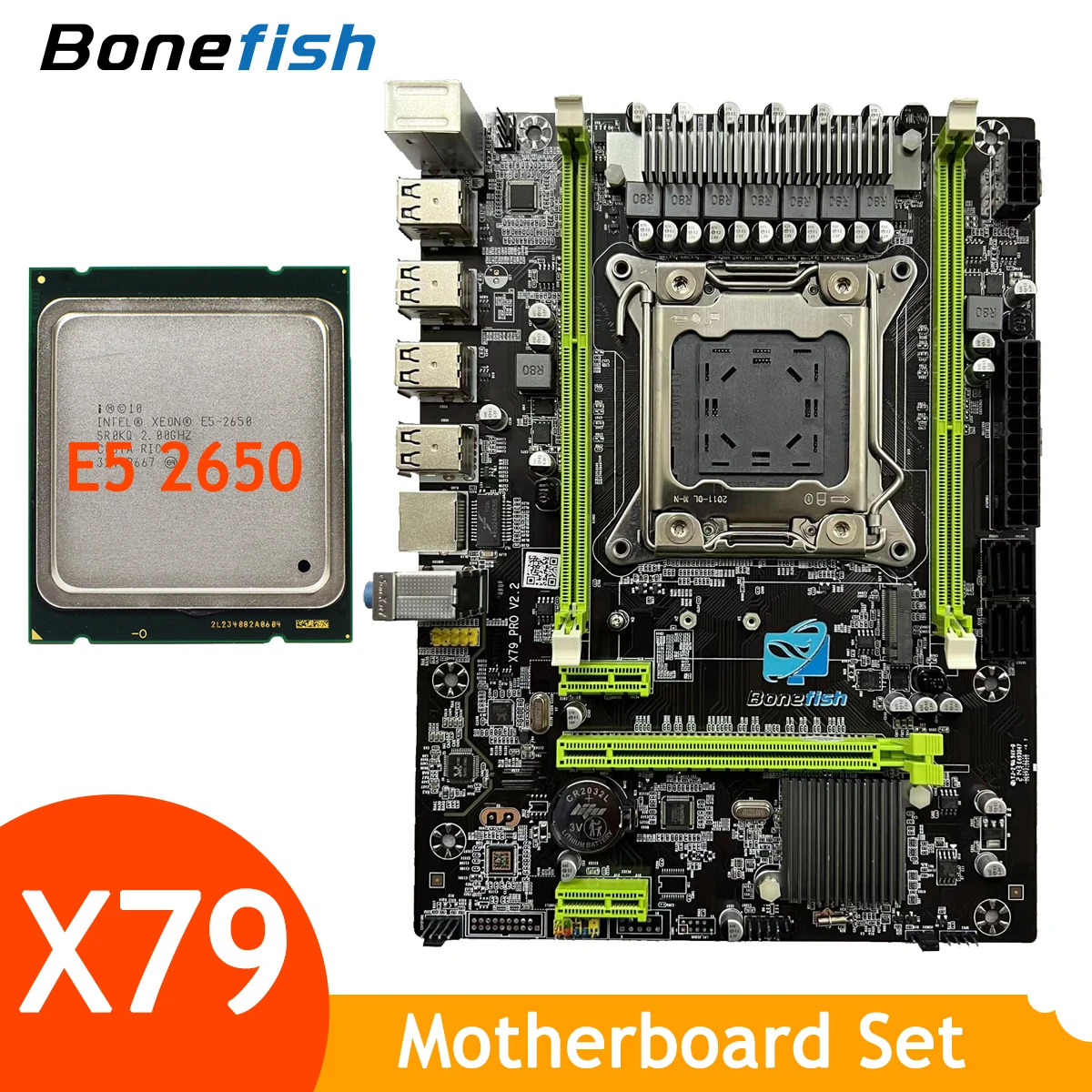 Комплект материнской платы X79 с процессором Intel Xeon E5 2650 LGA 2011 без ОЗУ поддержка DDR3