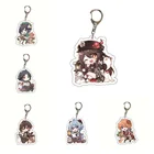 Брелок для ключей аниме Genshin Impact Zhongli, разбавленный Венти паймон, основа из акриловой искусственной кожи, брелок для ключей для косплея, подарок