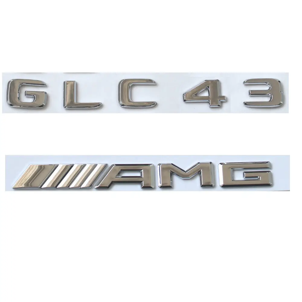 shiny silver Хромированные 3D буквы C63s Эмблема багажника эмблемы для Mercedes C63 S AMG - Цвет: shiny silver