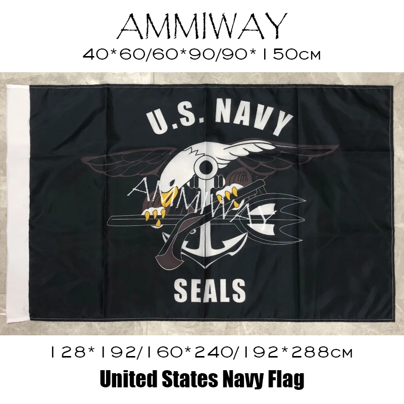 Флаги и баннеры с латунными люверсами AMMIWAY США темно-синий цвет - купить по
