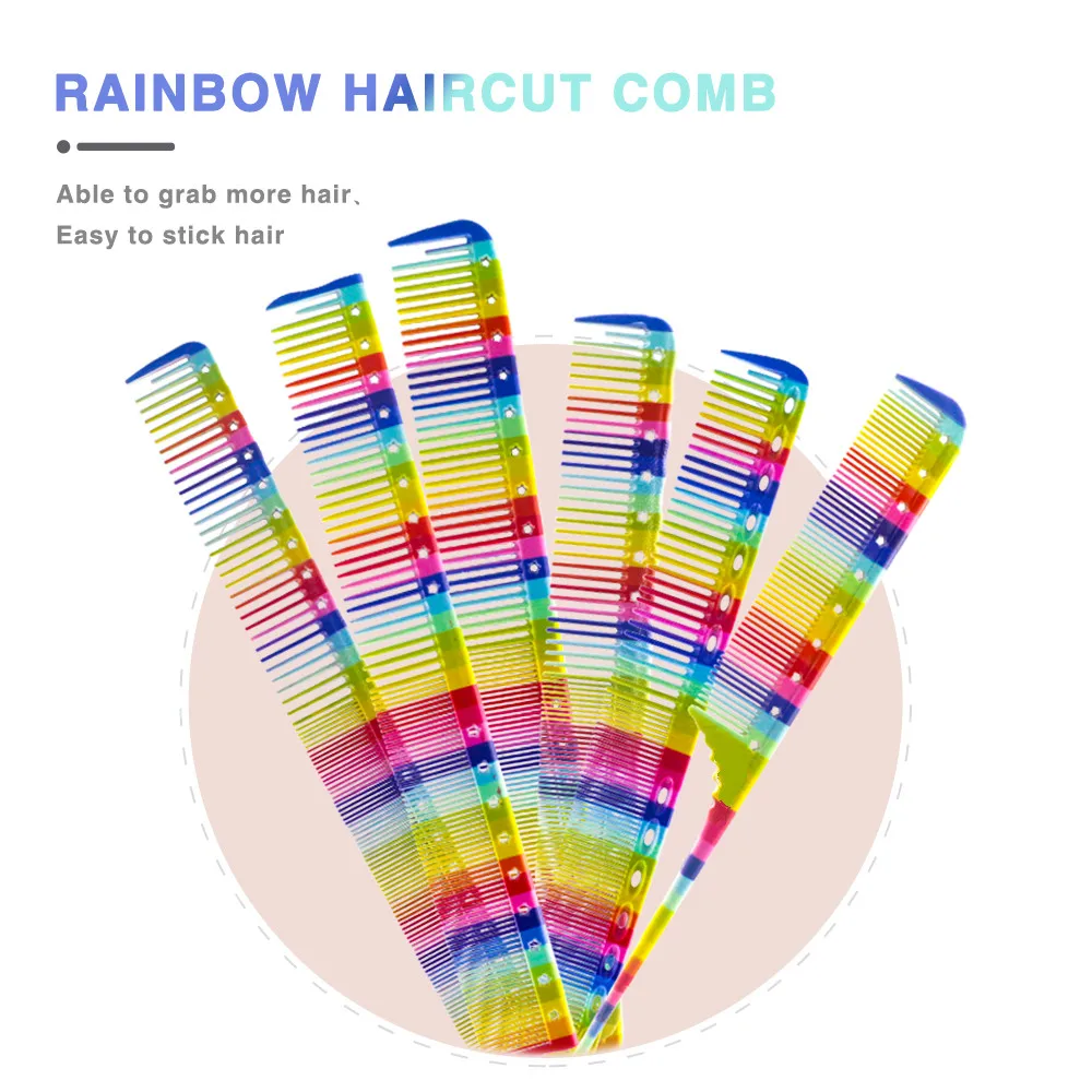 Цветная полимерная Расческа для стрижки Антистатическая волос Парикмахерская