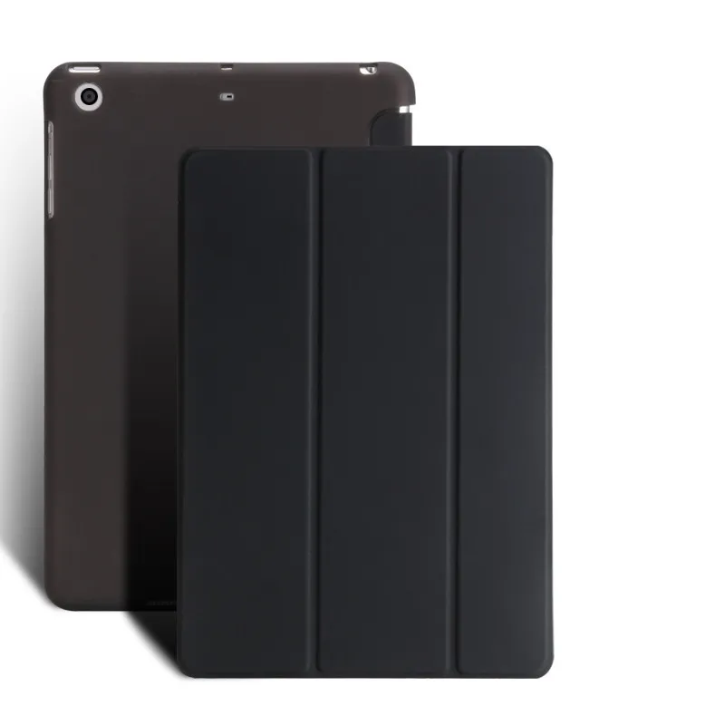 Чехол для Apple iPad Air 2, ультратонкий, 3 сложения, чехол для Ipad 6, прозрачный, ТПУ, задняя крышка, умный спящий планшет, 9,7 чехол, функция+ пленка